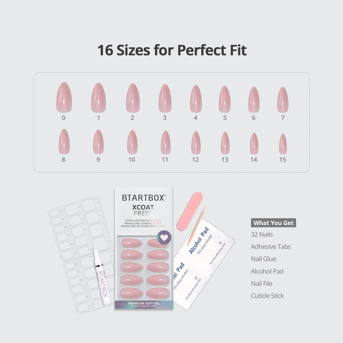 Application of BTArtbox Press On Nails Almond Soft Spoken