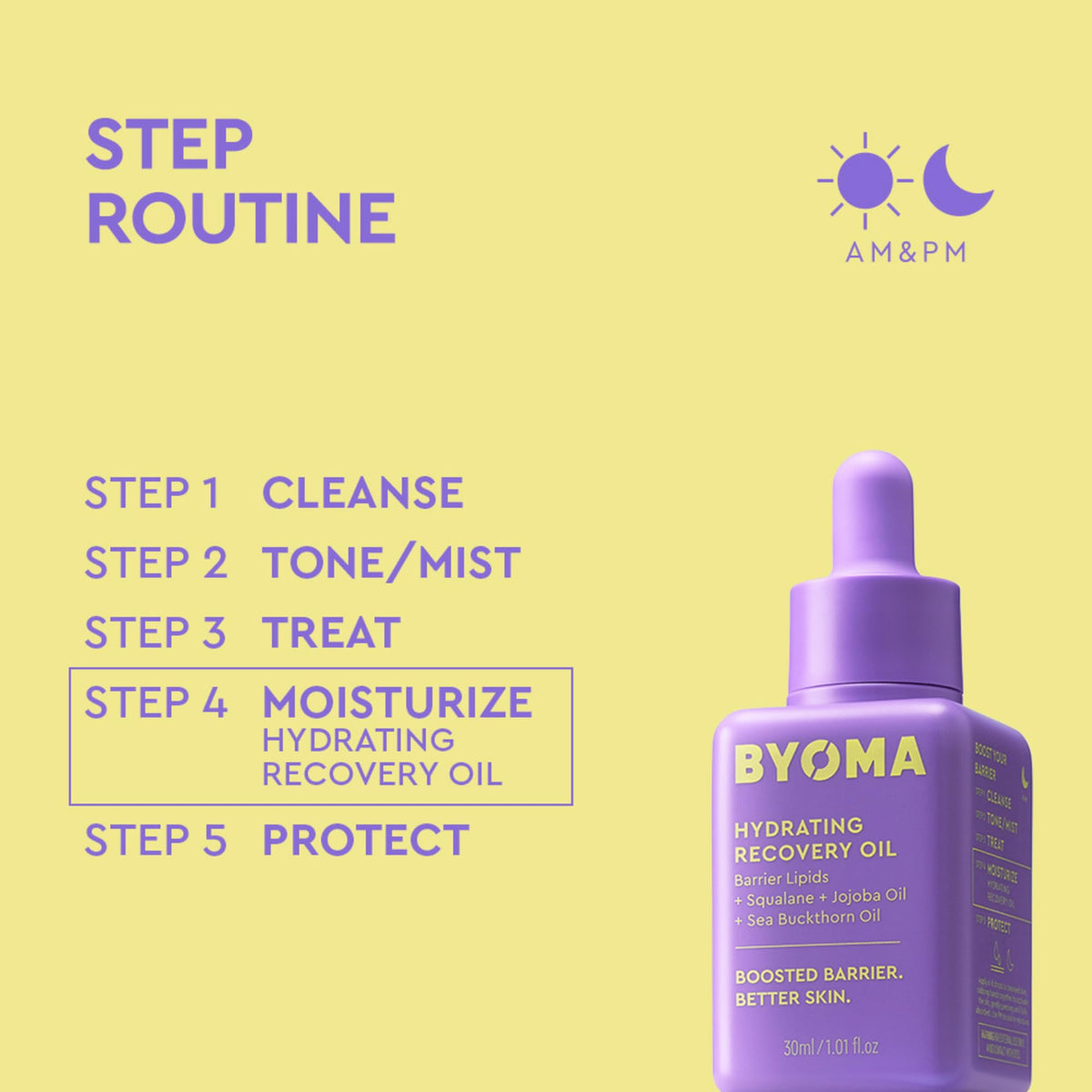 Application of BYOMA Hydrating Recovery Oil on face