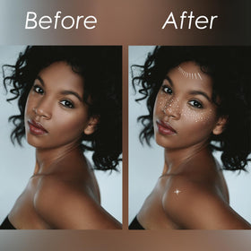 Application of Cardiyar Glitter Freckles on a model's face