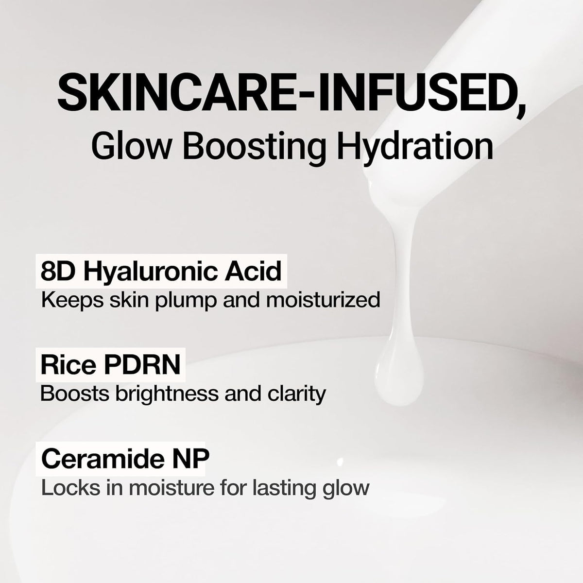 Application of CLIO Glazing Milky Essence on skin