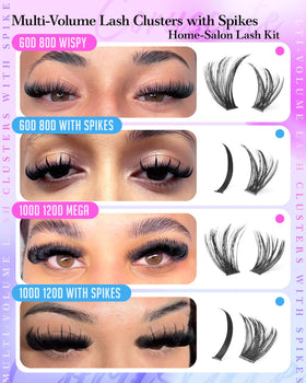 Application of CORUSCATE lash clusters on model's eyes