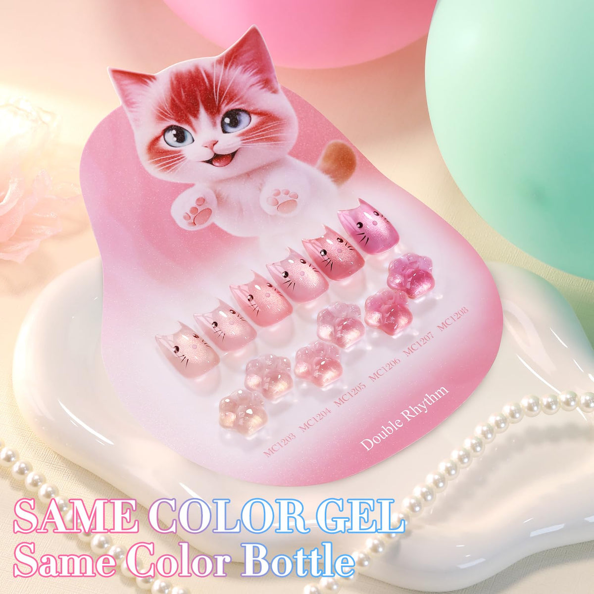 Application of Double Rhythm Cat Eye Gel Nail Polish on nails