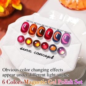Application of Double Rhythm Cat Eye Gel Nail Polish on nails