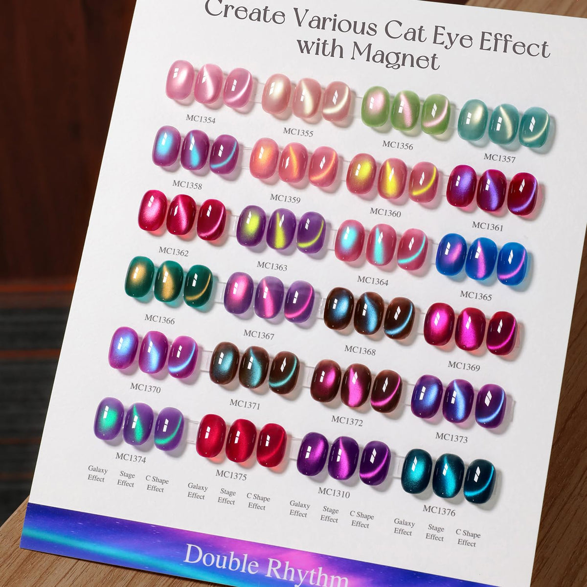 Application of Double Rhythm Cat Eye Gel Nail Polish on nails