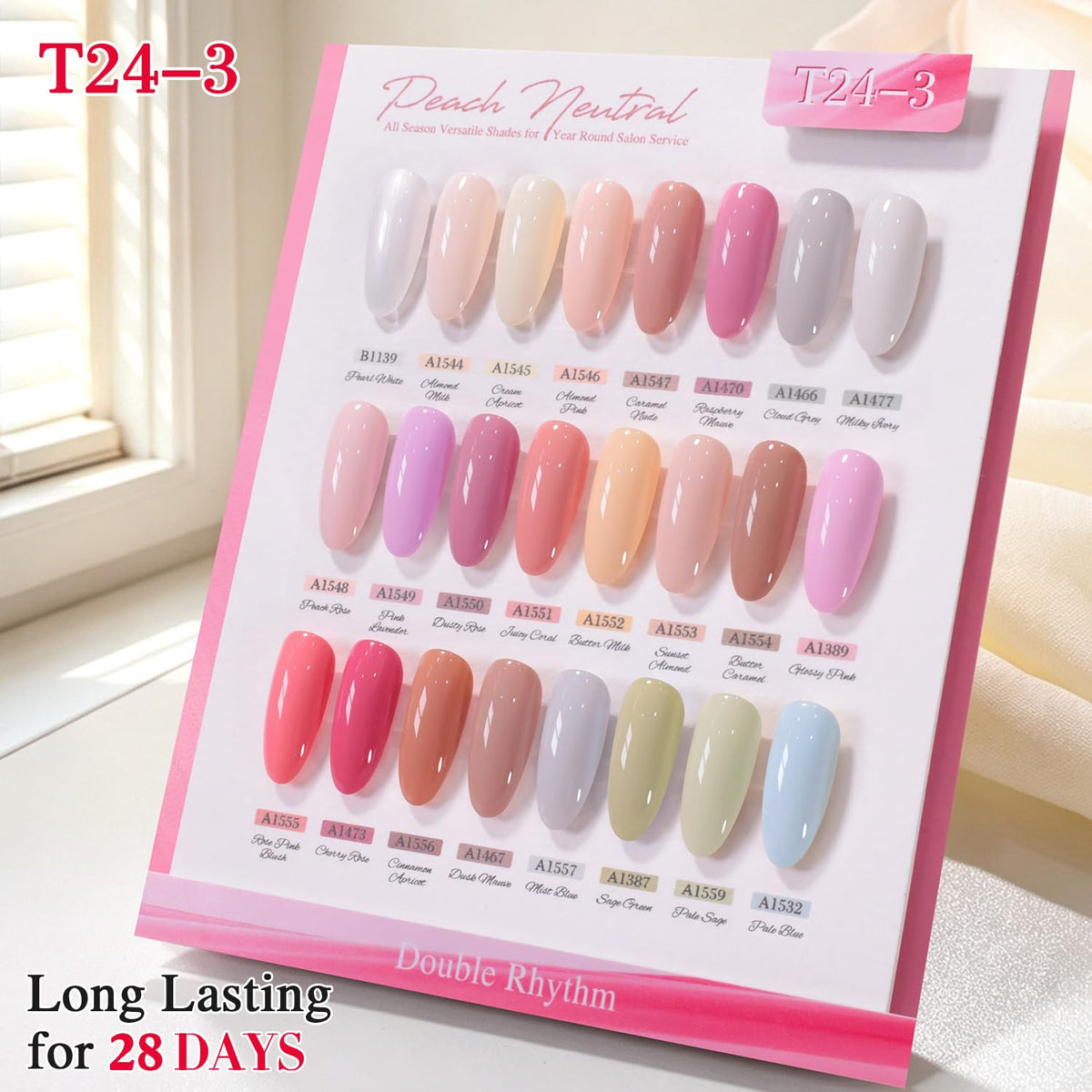 Application of Double Rhythm gel nail polish under UV lamp