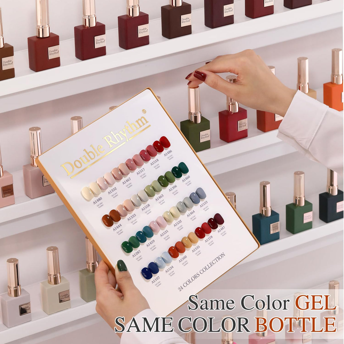 Application of Double Rhythm gel polish on nails