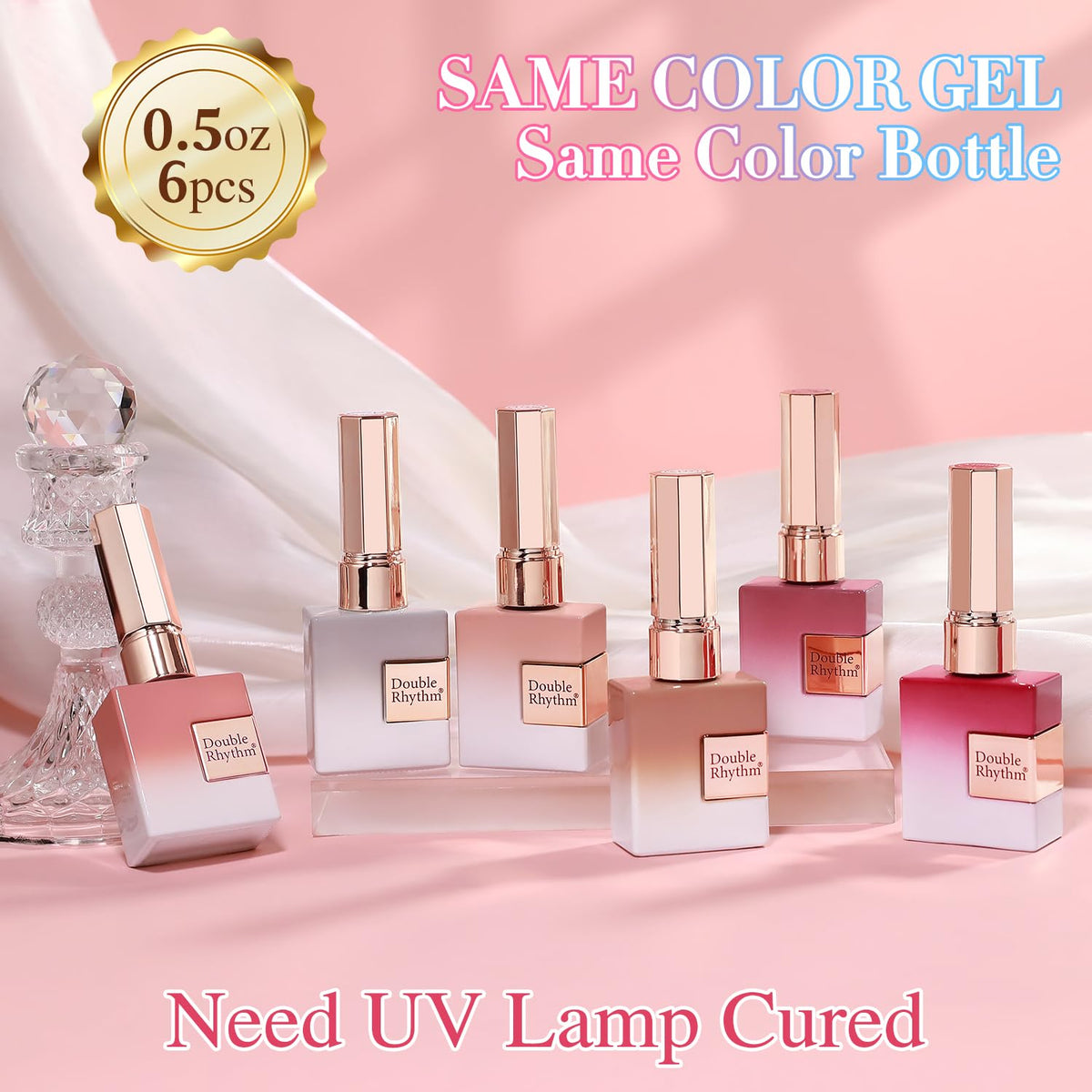 Application of Double Rhythm Gel Polish with UV lamp