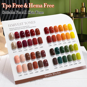 Application of Double Rhythm glitter gel polish on nails