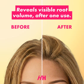 Application of dry shampoo on hair roots