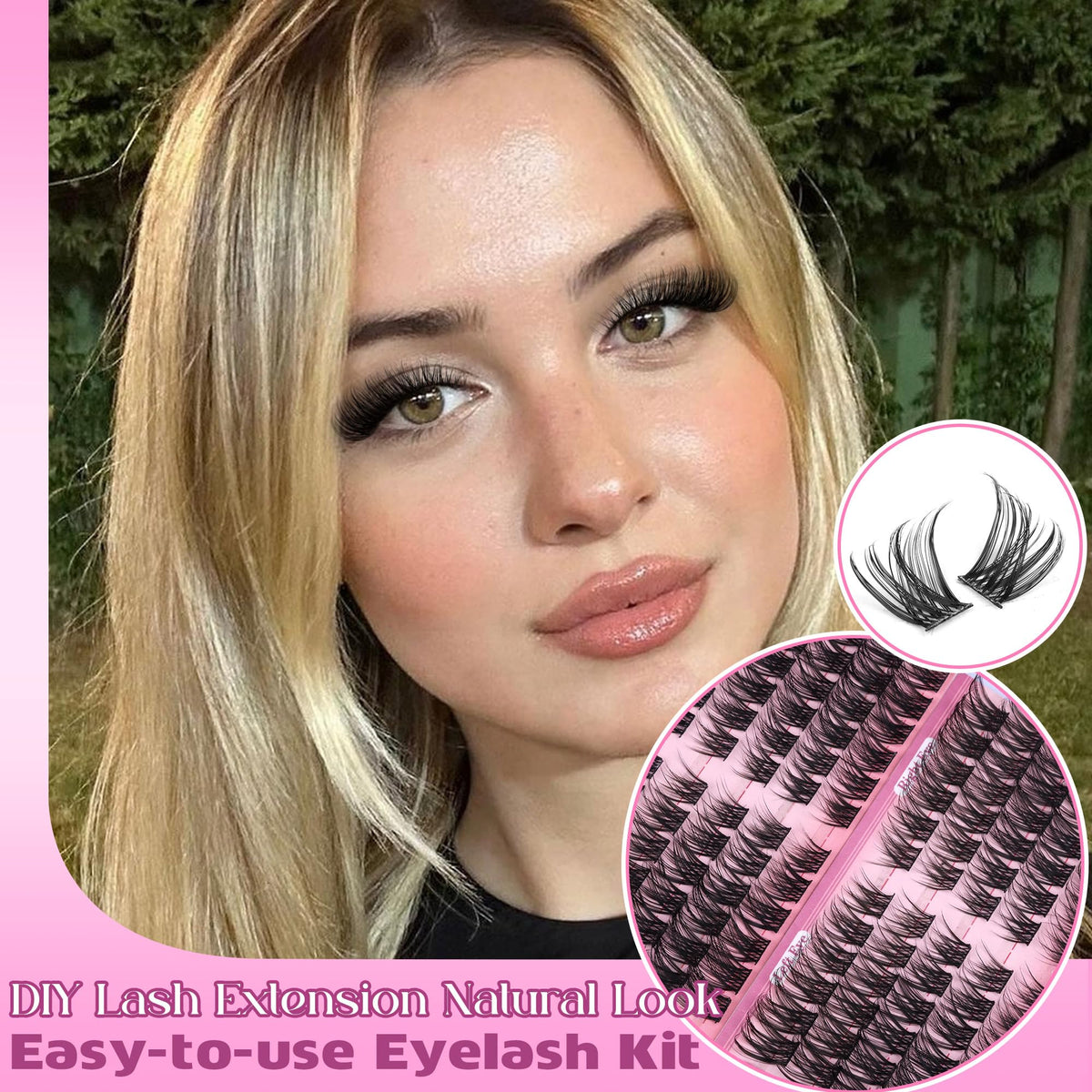 Application of Eefofnn lash clusters on a model's eyes