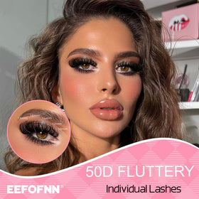 Application of Eefofnn lash clusters on eyelashes