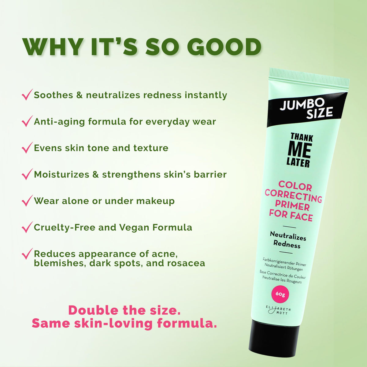 Application of Elizabeth Mott Color Correcting Primer on skin