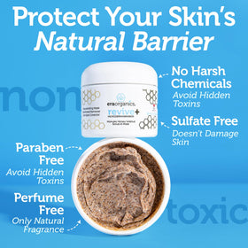 Application of Era Organics Manuka Honey Exfoliating Facial Scrub on skin