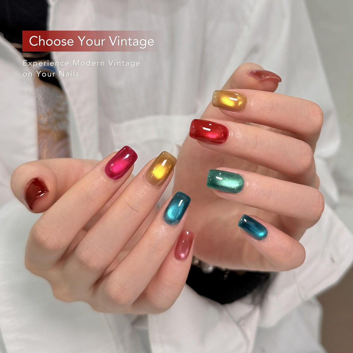 Application of GAOY cat eye gel polish using magnet tool
