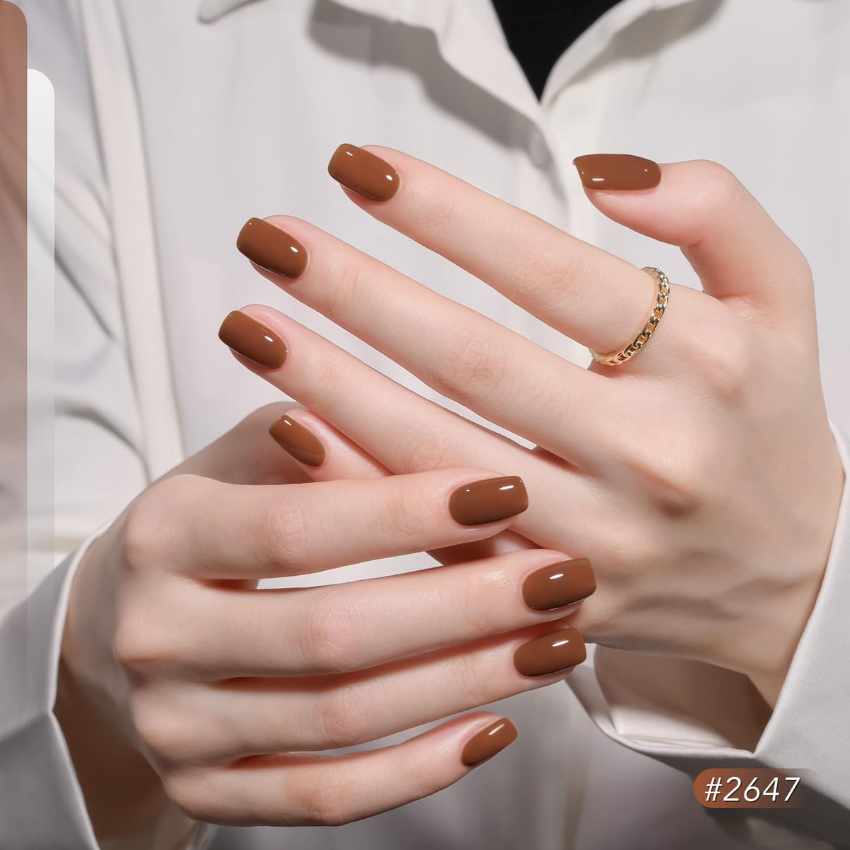 Application of GAOY gel nail polish with UV light