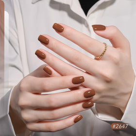 Application of GAOY gel nail polish with UV light