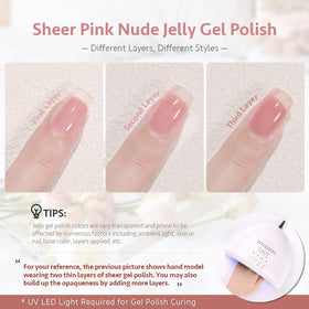 Application of GAOY gel polish under UV light