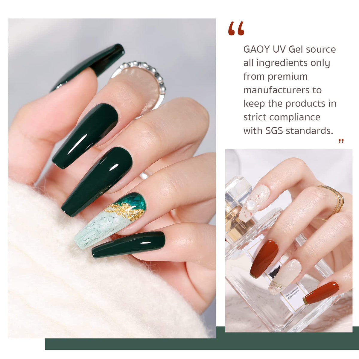 Application of GAOY gel polish under UV light