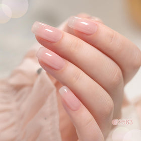 Application of GAOY gel polish with glossy finish on nails