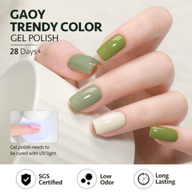 Application of GAOY gel polish with UV light