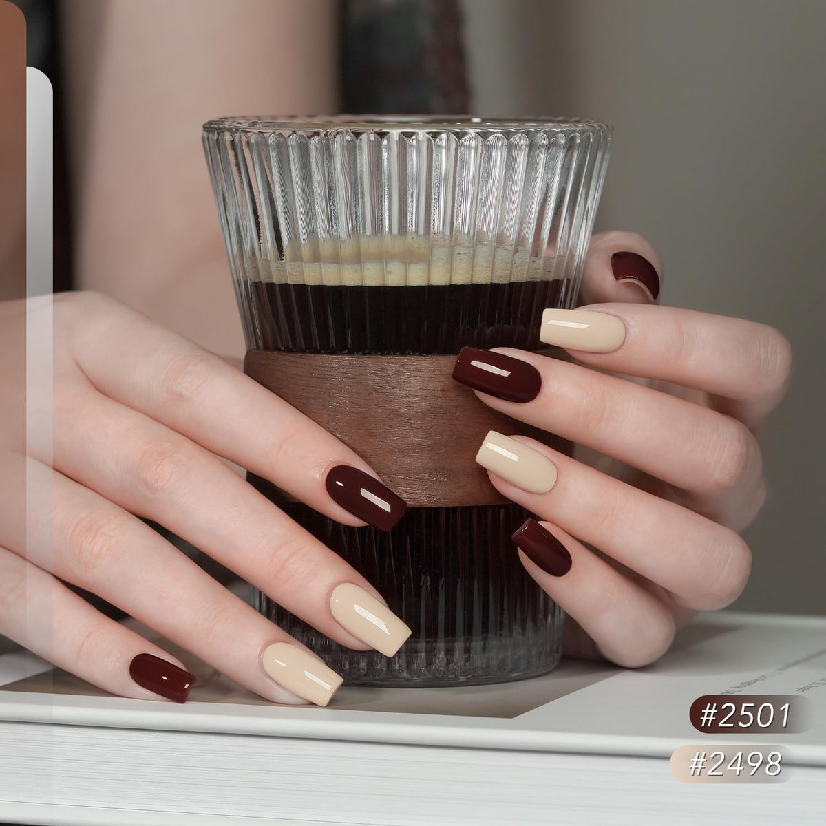 Application of GAOY gel polish with UV light curing