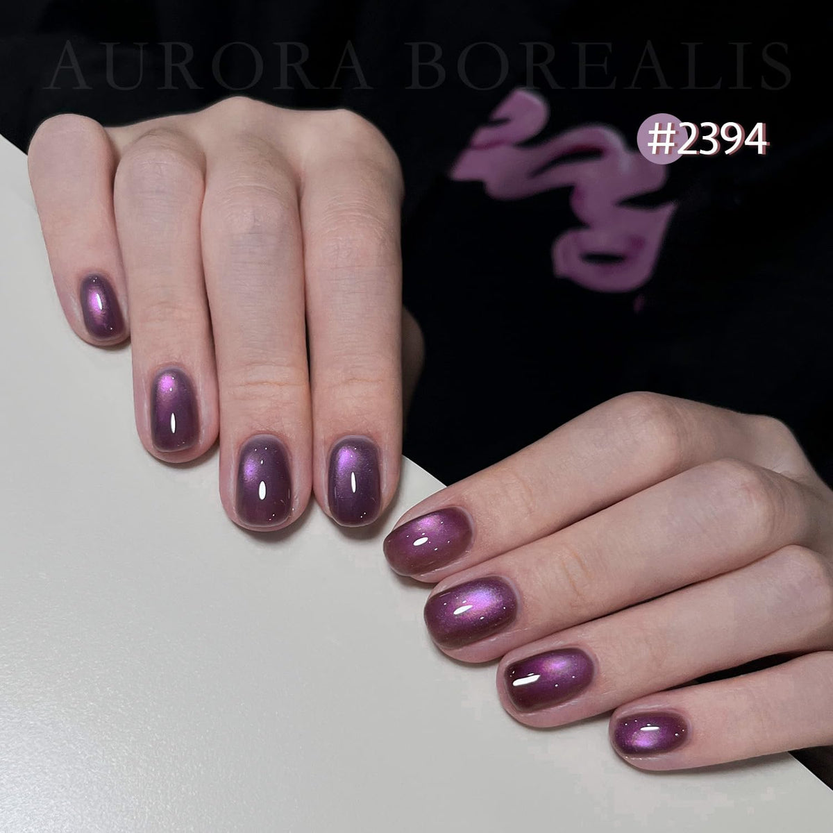 Application of GAOY Glitter Cat Eye Gel Nail Polish on nails