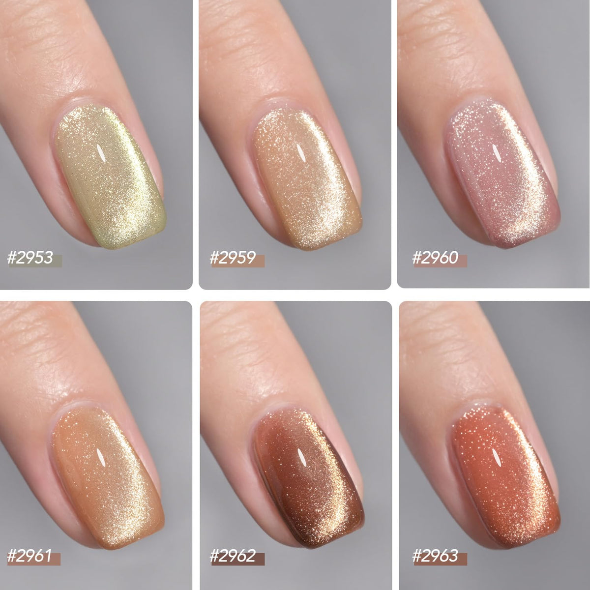 Application of GAOY Glitter Cat Eye Gel Nail Polish on nails