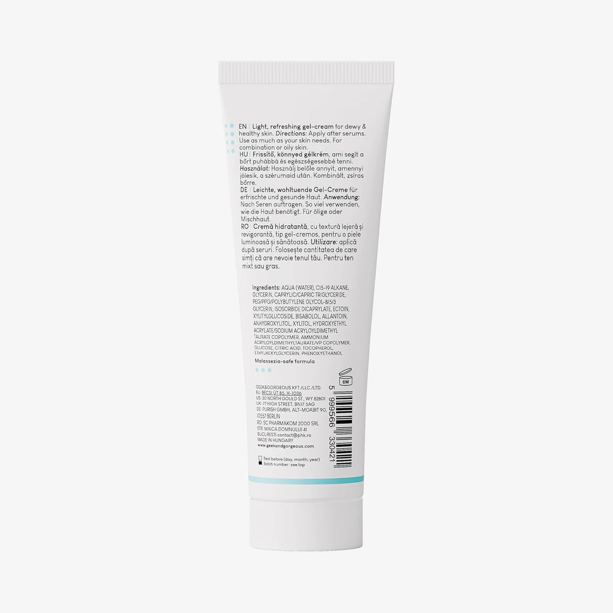 Application of Geek & Gorgeous Hydration Station Gel Cream on face