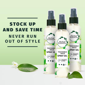 Application of Herbal Essences Hair Spray Gel on damp hair