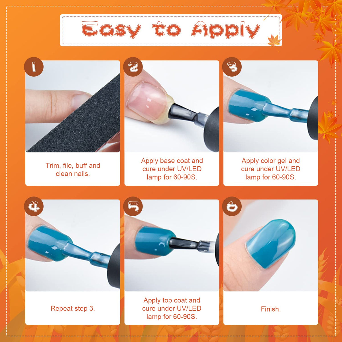 Application of JODSONE gel nail polish on nails