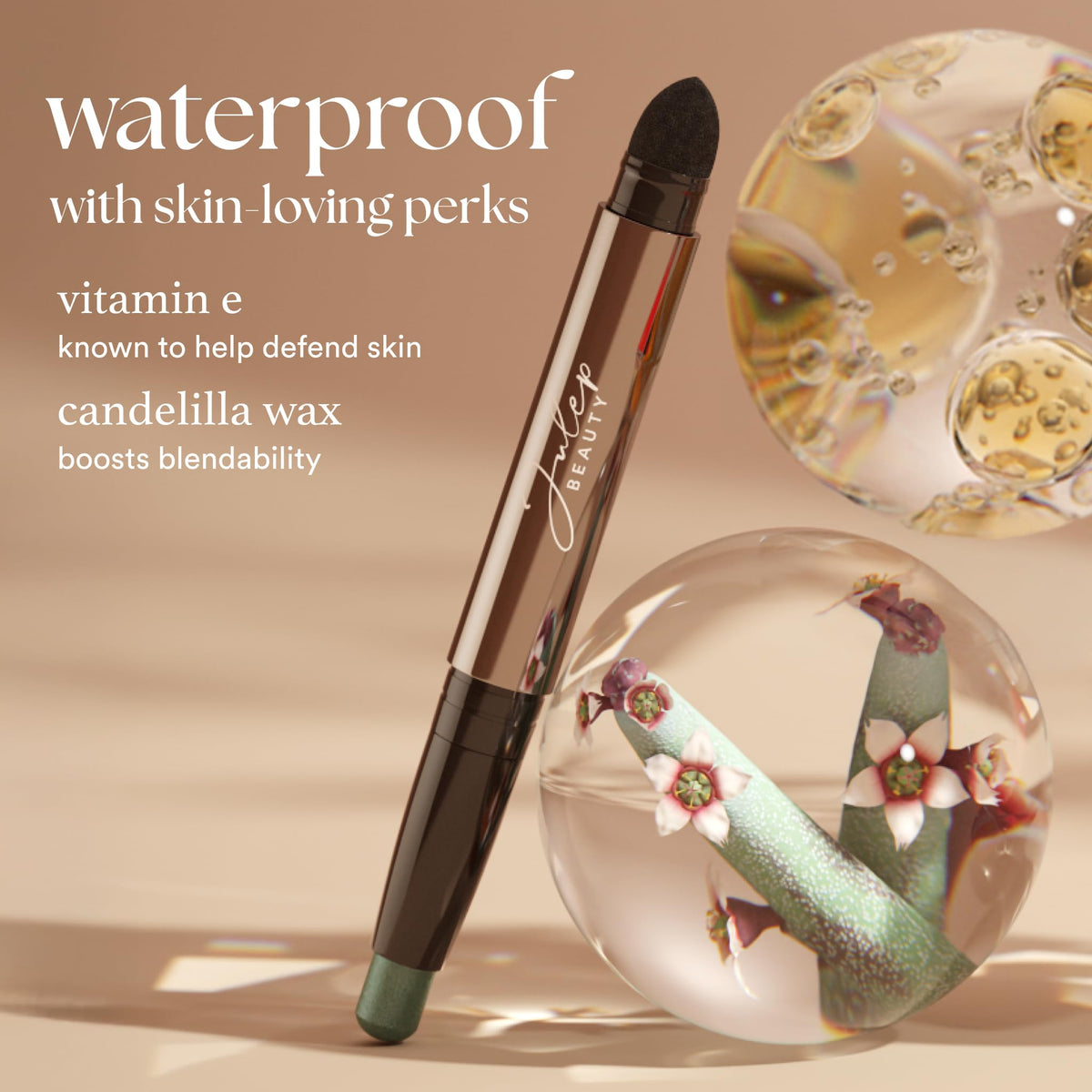 Application of Julep Eyeshadow 101 Crème-to-Powder Stick on eyelid