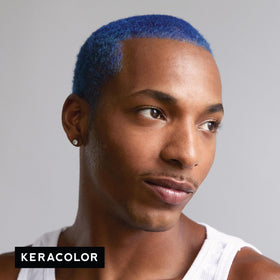 Application of KERACOLOR Color + Clenditioner Blue on hair