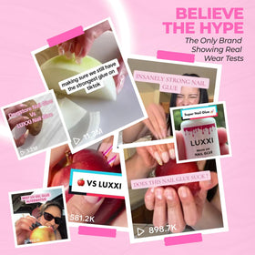 Application of LUXXI Brush On Nail Glue on press on nails