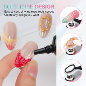 Application of Makartt 3D Nail Gel on acrylic nails