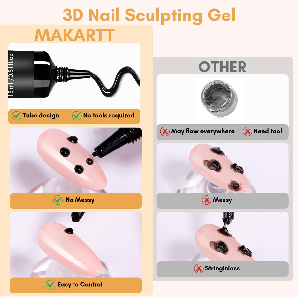 Application of Makartt 3D Nail Gel on nails