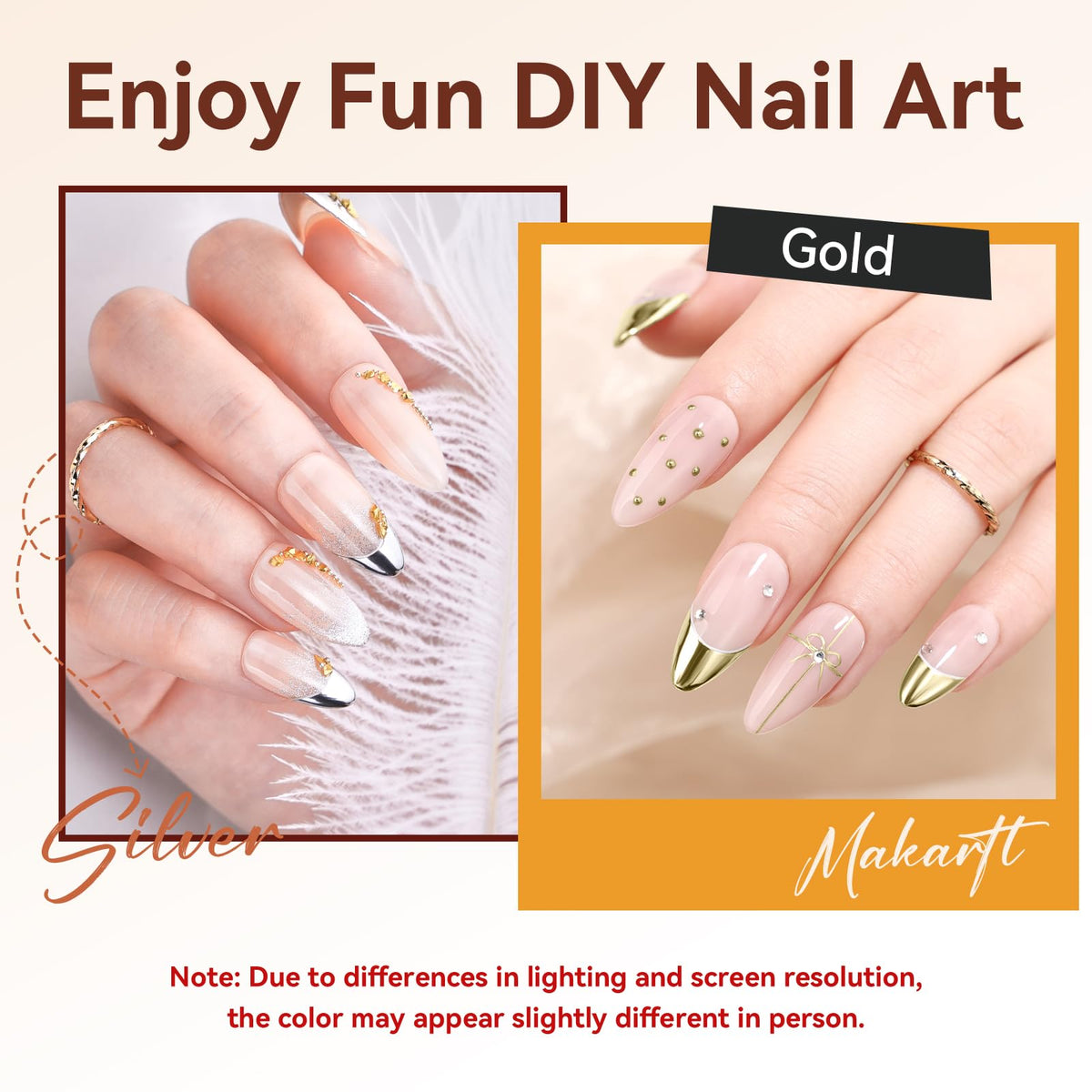 Application of Makartt Chrome Gel Nail Polish on nails