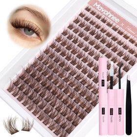 Application of Mavphnee brown lash clusters on a model