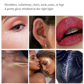 Application of MEICOLY body glitter on skin