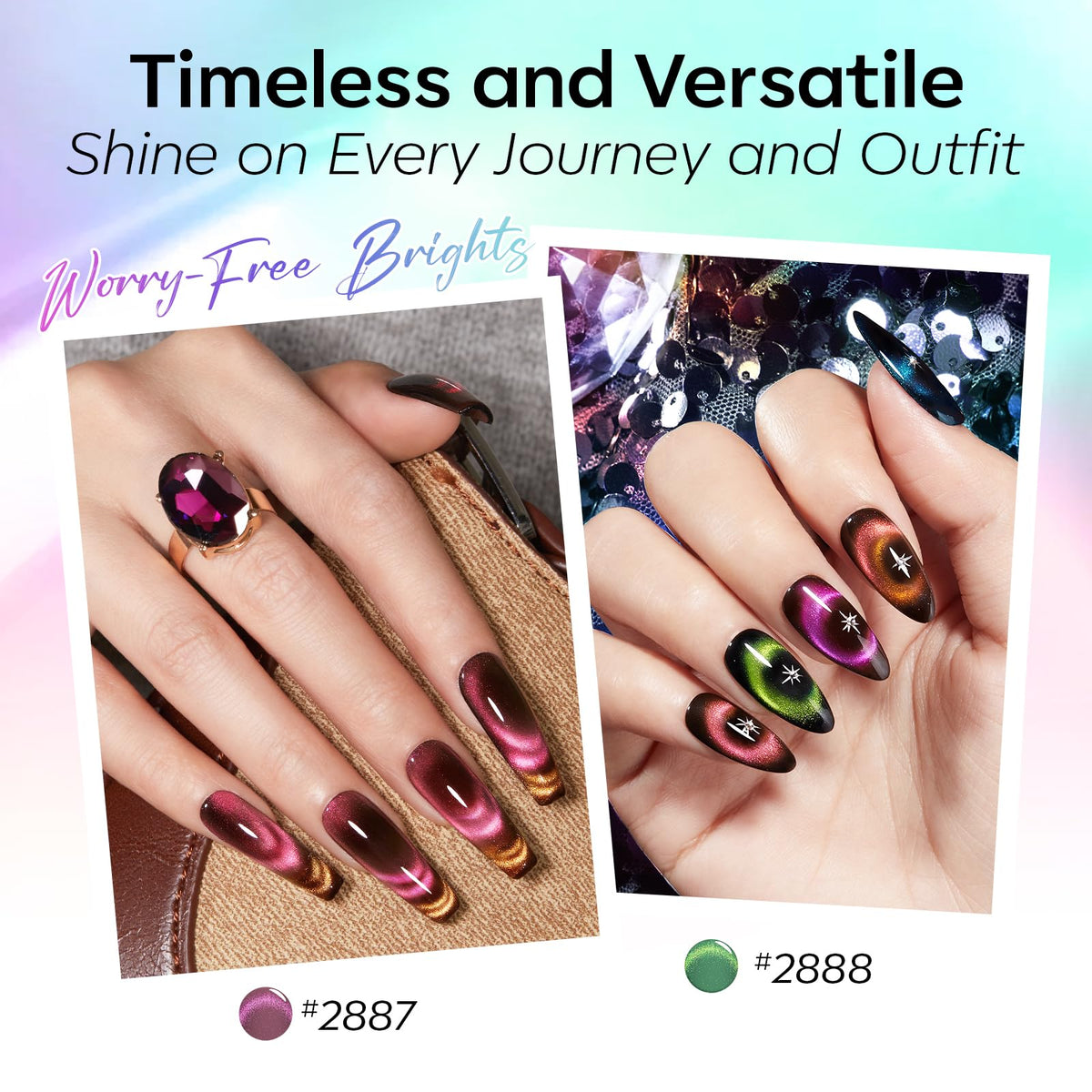 Application of modelones Cat Eye Gel Nail Polish with magnet