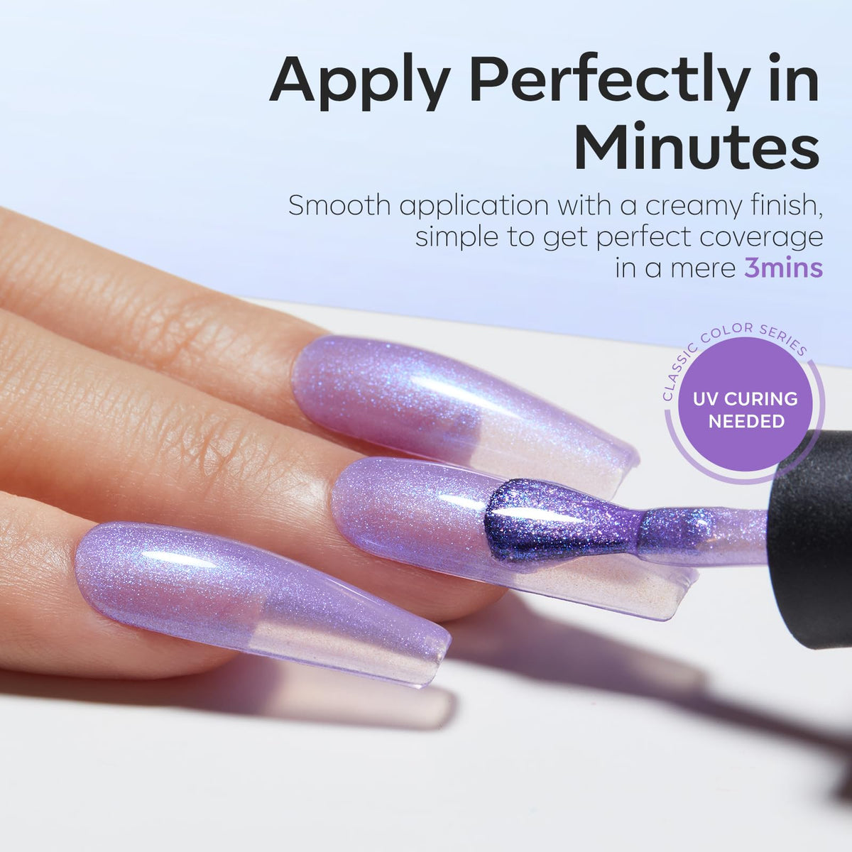 Application of modelones gel nail polish on nails