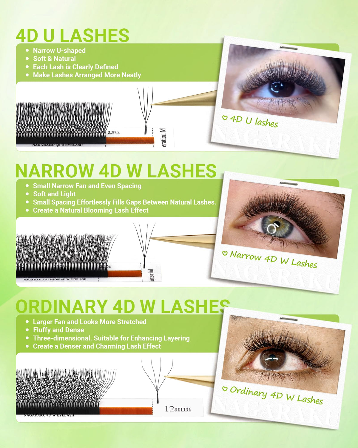 Application of NAGARAKU 4D U Lash Extensions in a salon