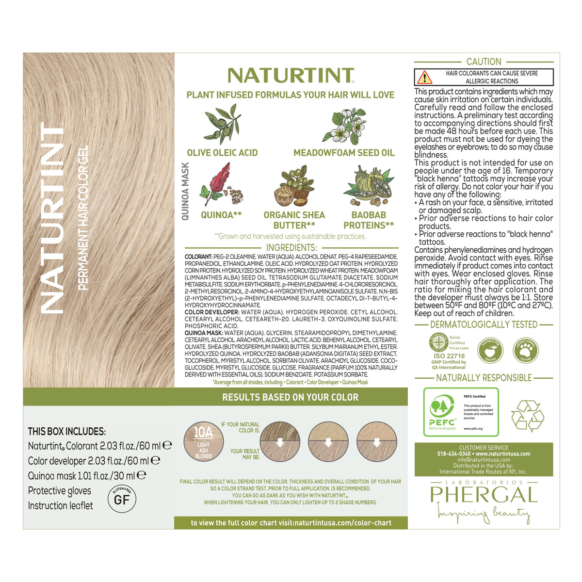 Application of Naturtint 10A Light Ash Blonde on hair