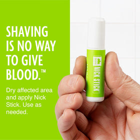 Application of Nick Stick on shaving nick