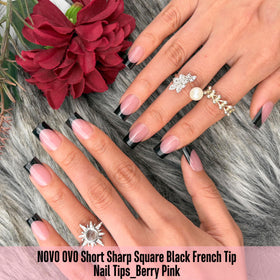 Application of NOVO OVO nail tips with builder gel