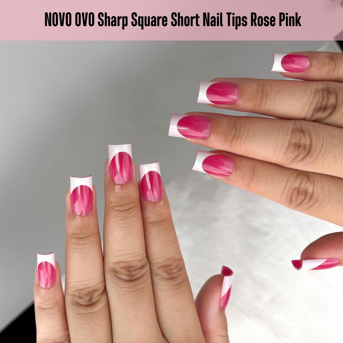 Application of NOVO OVO nail tips with builder gel