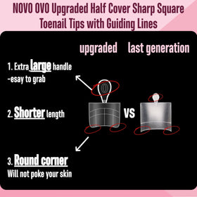 Application of NOVO OVO Soft Gel Toe Nail Tips on natural nails