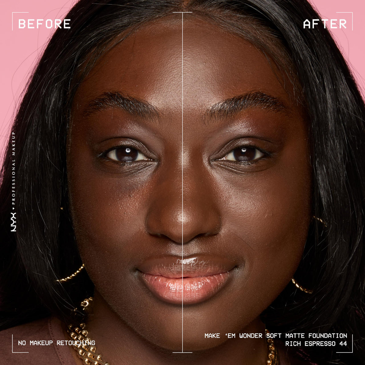 Application of NYX Make 'Em Wonder Liquid Foundation on skin