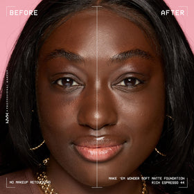 Application of NYX Make 'Em Wonder Liquid Foundation on skin