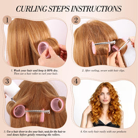 Application of obeoby hair rollers on long hair