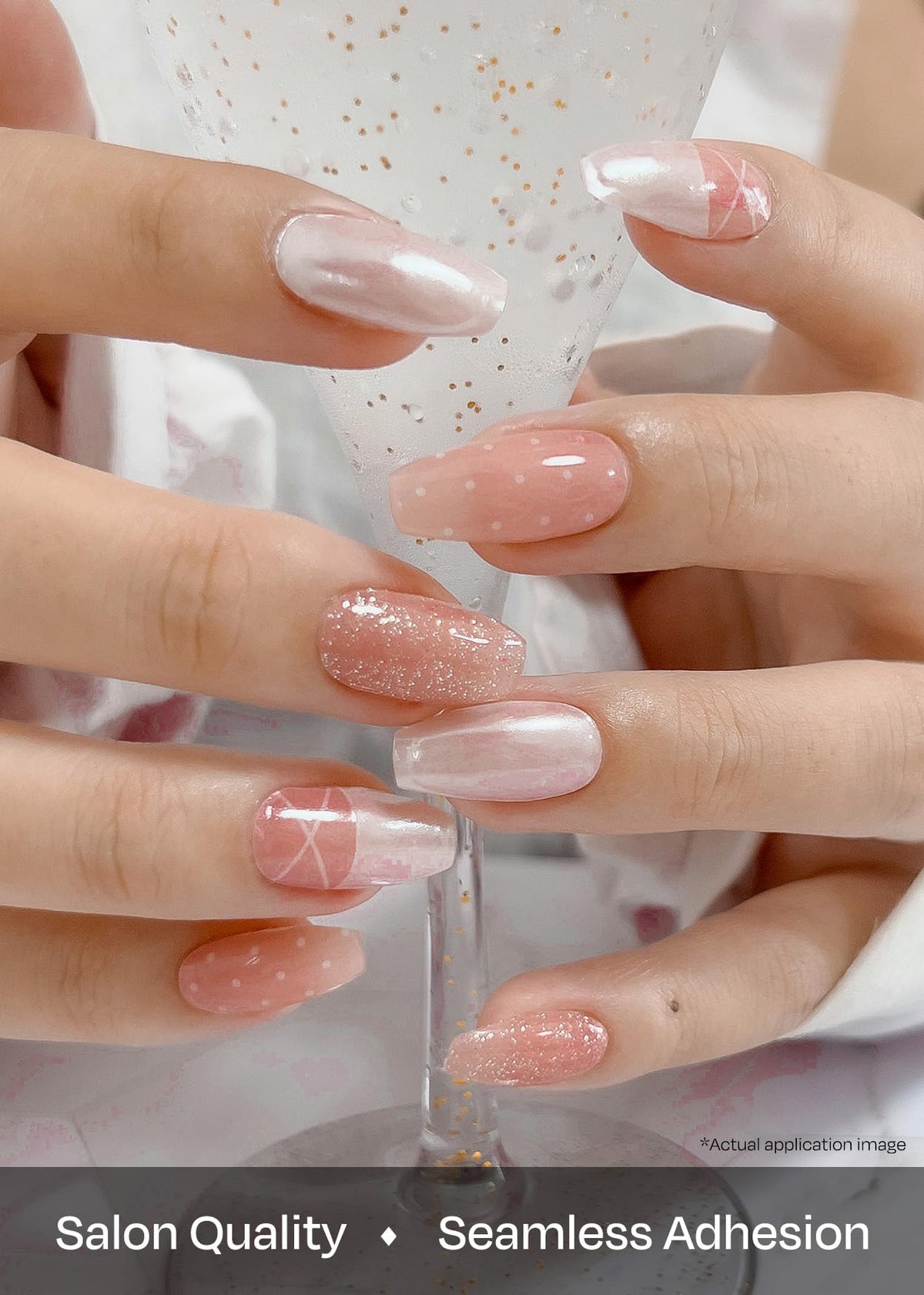 Application of ohora Semi Gel Nail Strips on nails